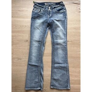 WallFlower Curvy Bootcut Jeans Girls 5 Blue Denim Cotton Stretch Western Cowgirl